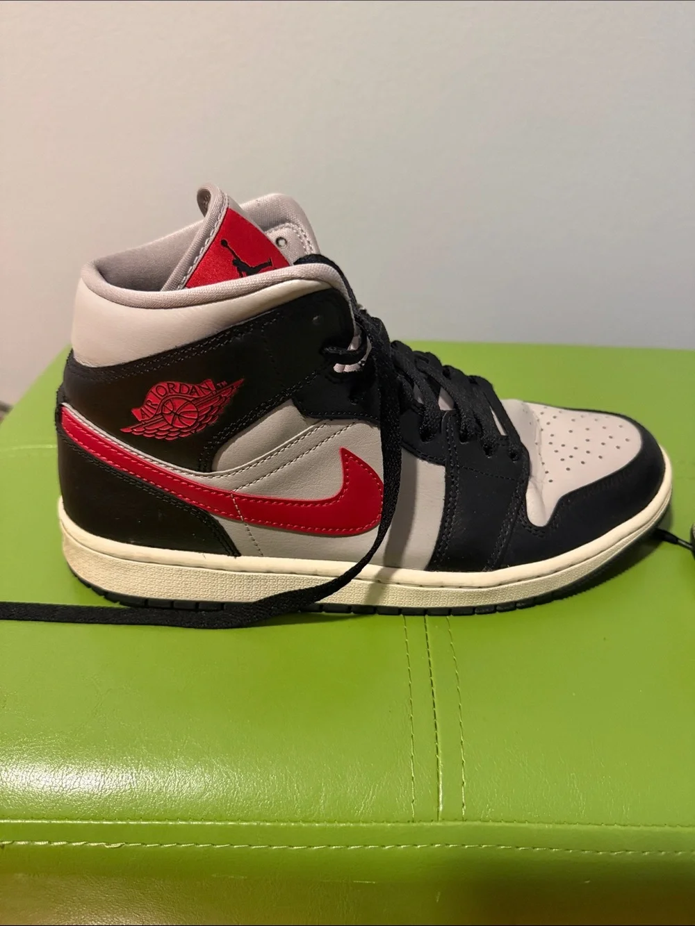 Jordan Men's High-Top Sneakers in Black, Gray & Red